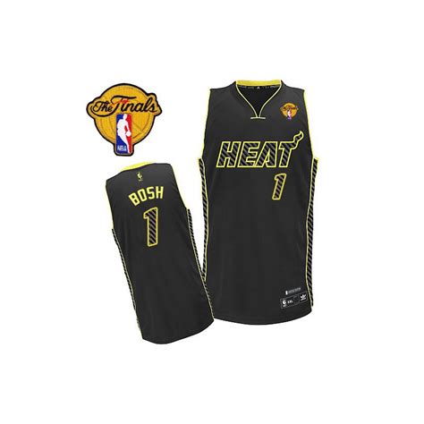 Men S Miami Heat Chris Bosh Authentic Black Electricity Fashion Finals