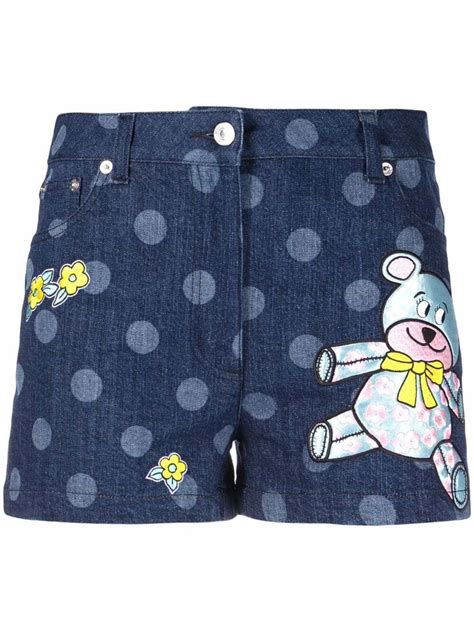 Buy Moschino Cartoon Print Denim Shorts Blue At 49 Off Editorialist