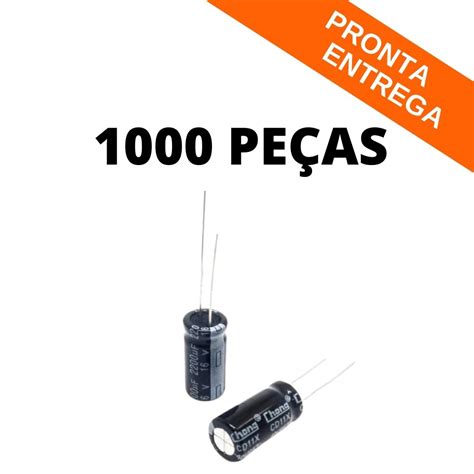 Kit 1000 Peças Capacitor Eletrolítico 2200uf 2200mf 16v 105°c 10x20 Chong Circuitos