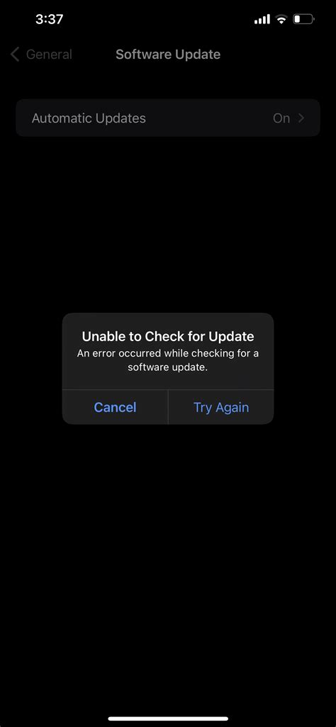 'Unable to check for update' message - Apple Community