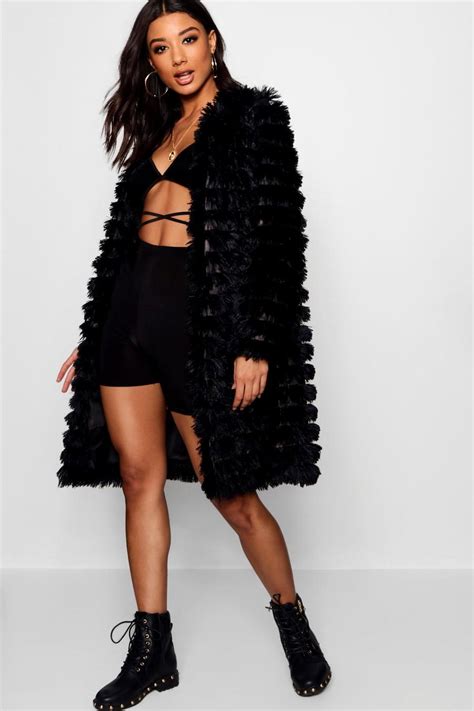 Shaggy Faux Fur Coat Boohoo Uk