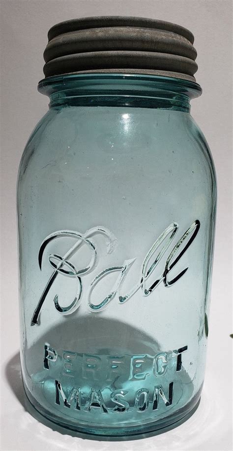 Vintage 1923 1933 Blue Glass Ball Perfect Mason Jar 9 Etsy Mason Jars Ball Glass Jars