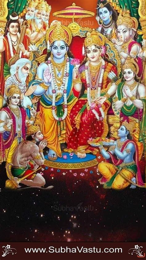 Lord Shri Ram Sita Laxman Hanuman Darbar Parivar Family Photo Frame Fo ...