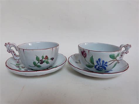 Proantic Cabaret Earthenware Tea Service By Saint Cl Ment Emile Gall