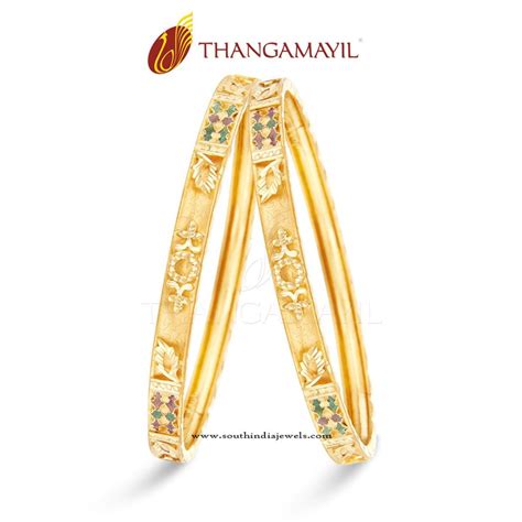 Traditional Gold Bangle Design For Daily Use South India Jewels