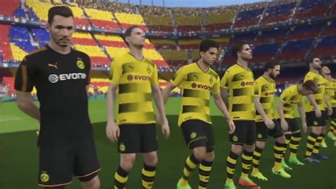 E Pes Gameplay Barcelona Vs Borussia Dortmund Youtube