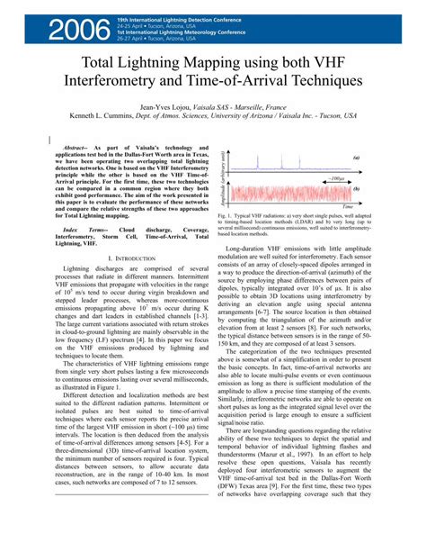 PDF Total Lightning Mapping Using Both VHF Vaisala Documents