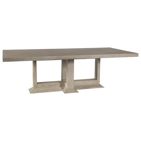 Modern Rectangular Pedestal Dining Table - White Wash Mahogany - Luxe ...