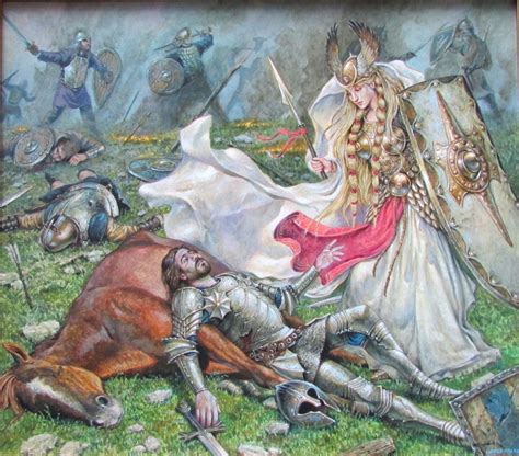 ANDREA PIPARO PAINTING BRUNNHILDE HARVESTING THE DEAD VALKYRIE WAGNER ...