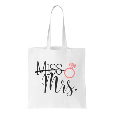 "Miss" to "Mrs." Canvas Tote Bag - Personalized Brides