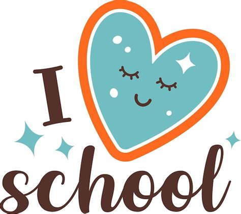 Premium Vector I Love School Sticker