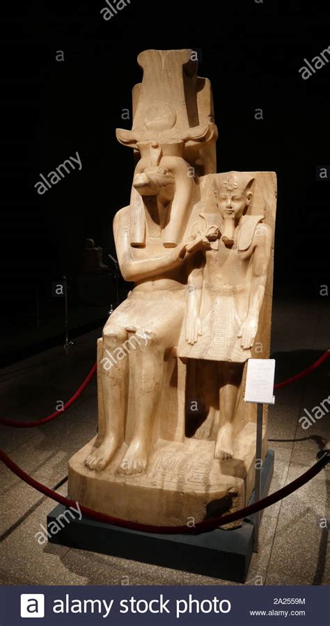 Sobek And Amenhotep III Calcite Sculpture Egyptian 1403 1365 BC