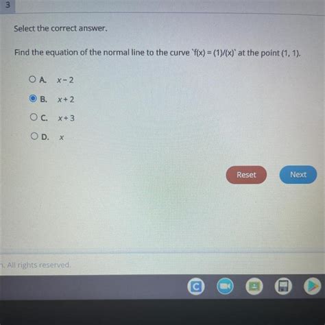 Calculus Find The Equation Of The Normal Line To The Curve `fx 1