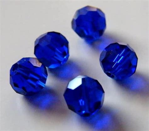 100pcs 6mm Faceted Round Crystal Beads Cobalt Blue Beadsforewe