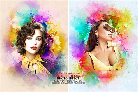 Photoshop Action Portrait Watercolor Photoshop Action