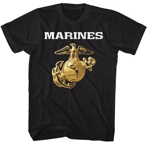 U.S. Marine Corps Enlisted Emblem Black Adult T-Shirt