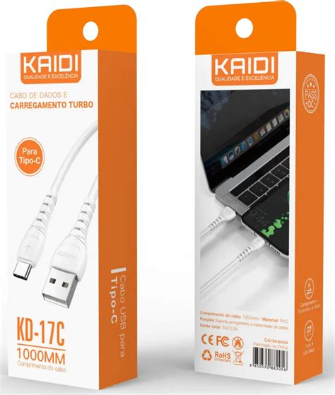 Representante Oficial Dos Produtos Kaidi No Brasil Cabo USB Para Tipo