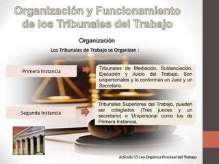 Organización y Funcionamiento de los Tribunales del Trabajo PPT