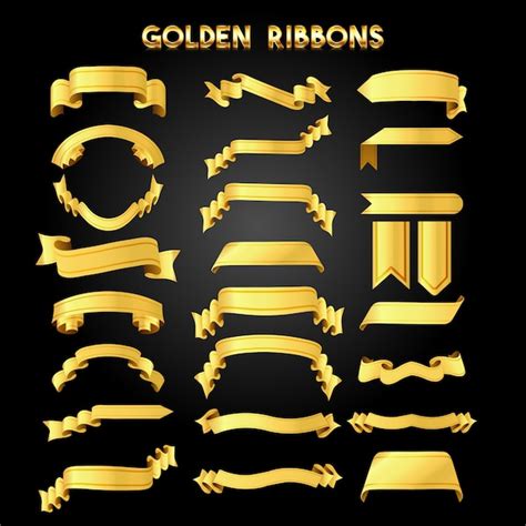 Premium Vector Elegant Golden Ribbon Pack