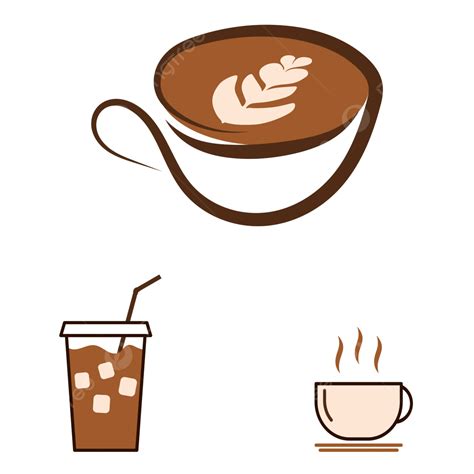 Coffee Latte Logo With Ice And Hot Menu Icon Vector Logo Menu Latte