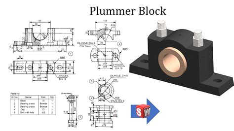 Plummer Block Using SOLIDWORKS Parts And Assembly SOLIDWORKS