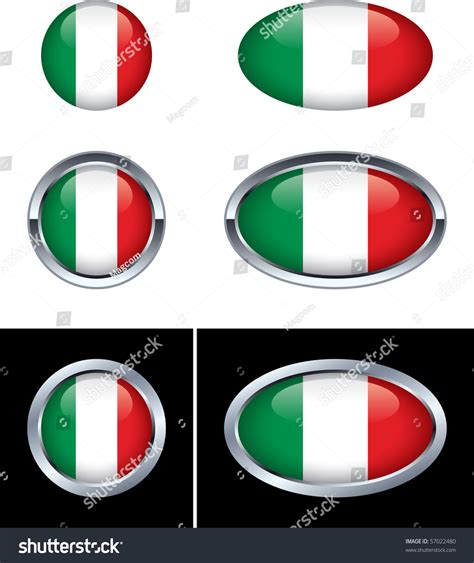 Italian Flag Buttons Stock Vector Illustration 57022480 Shutterstock