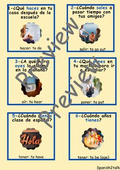 Spanish YoGo Verbs Speaking Cards By Spanish2talk TPT