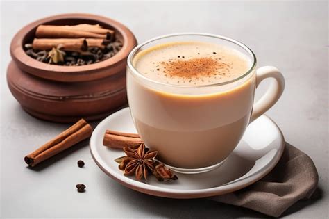 Indian Masala Chai Tea Traditional Indian Hot Drink With Milk And