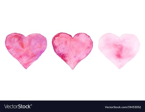 Watercolor Hearts For St Valentines Day Royalty Free Vector