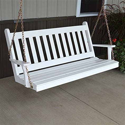 A L Furniture Co Traditional English Porch Swing 6 Foot White Paint