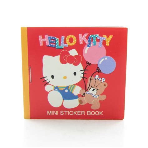 Hello Kitty Mini Sticker Book Vintage 1986 Sanrio Stickers Brown Eyed