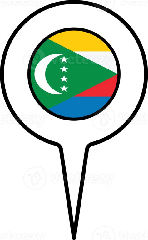 Comoros flag Map pointer icon. 24076536 PNG