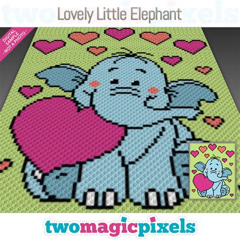 Lovely Little Elephant Crochet Graph C2c Twomagicpixels