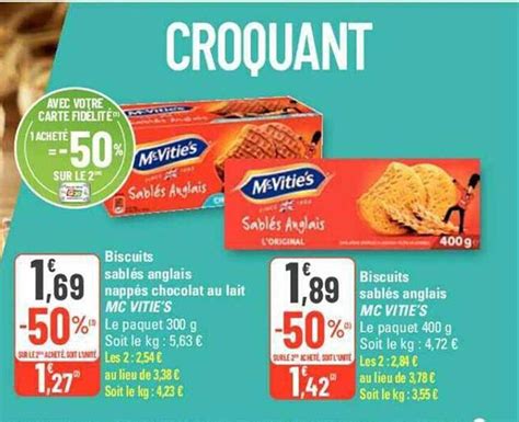 Promo Biscuits Sablés Anglais Nappés Chocolat Au Lait Mc Vities