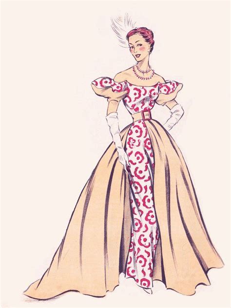 Vintage Sewing Pattern 1950s Evening Ball Gown In Any Size Etsy Artofit