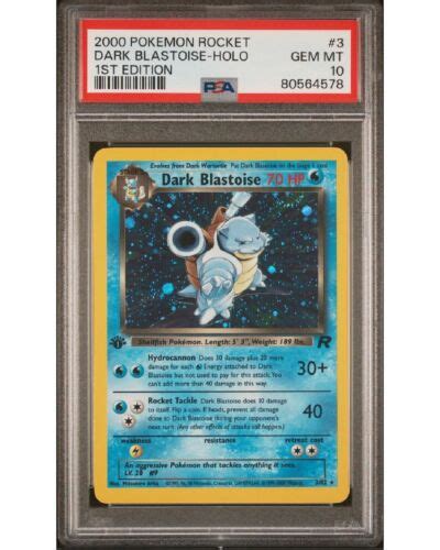 PSA 10 Pokemon 1st Edition Dark Blastoise Team Rocket 3 82 Holo Rare