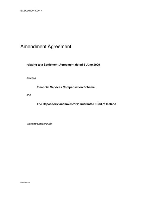 Free Printable Contract Amendment Templates [pdf Word]