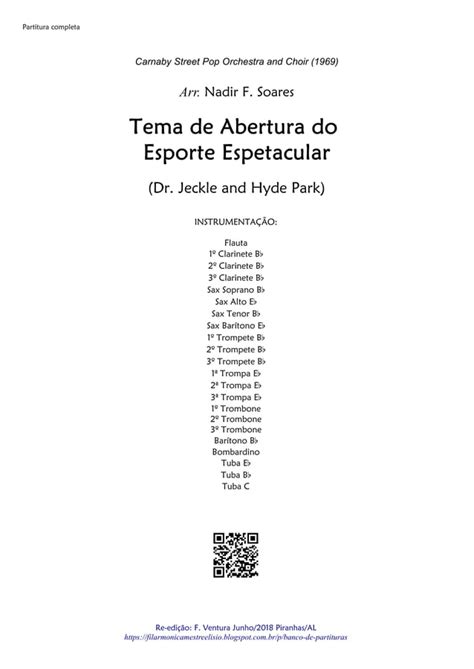 Tema De Abertura Do Esporte Espetacular Partituras E Partes PDF