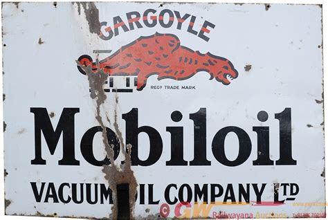 Advertising Motoring Enamel Sign Gargoyle Mobiloil Advertising Signs