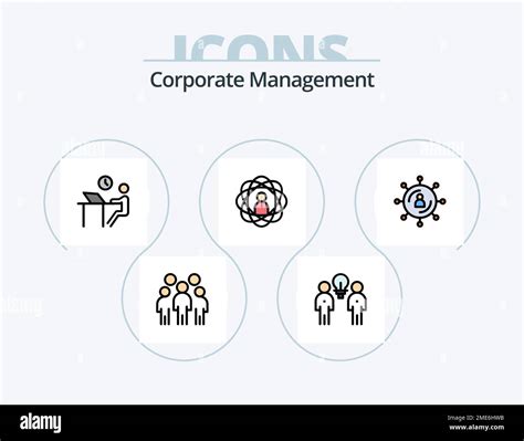 Corporate Management Line Filled Icon Pack Icon Design Efficiency