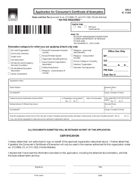 Tax Exempt Form Florida Fill Out And Sign Online Dochub