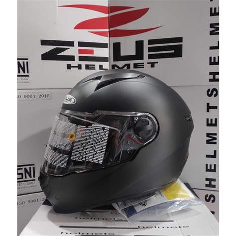 Jual ZEUS ZS811c Matt Black Flat Visor Helm Full Face Zeus ZS 811C