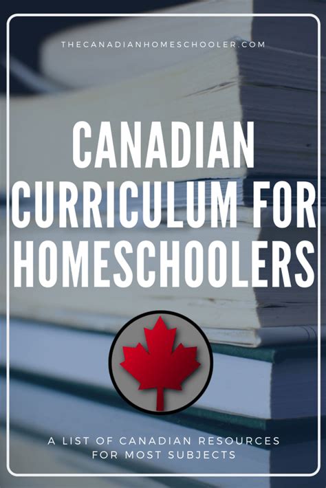 Canadian Curriculum List for Homeschoolers