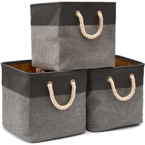 Bo Te De Rangement Pliable En Coton De Jute Avec Poign E Panier