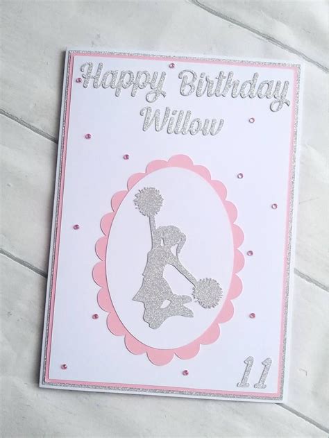 Personalised Girls Happy Birthday Cheerleader Card Unique Etsy Uk