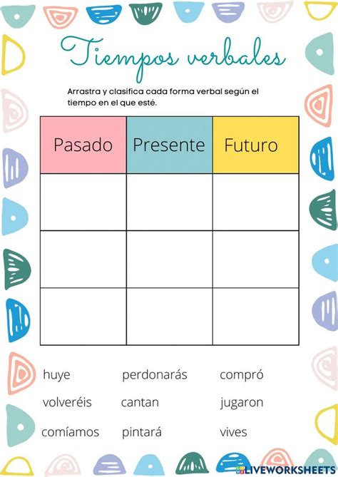 Tiempos Verbales Online Exercise For Cuarto De Primaria Therapy