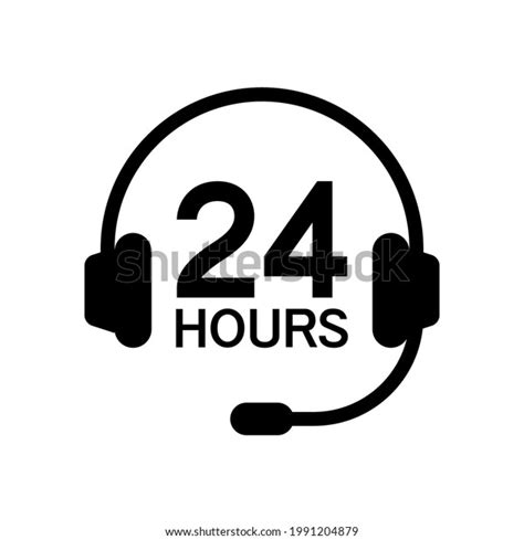 Call Center 24 Hours Icon Headset Stock Vector Royalty Free