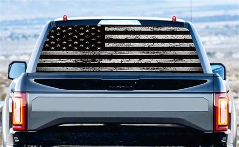 Amazon Zxiaochun Distressed American Flag Rear Window Decal Fits