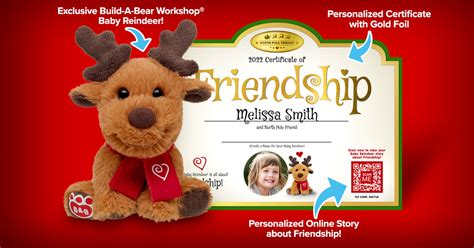 North Pole Friends - Build-A-Bear® Baby Reindeer with Certificate and Online Story!