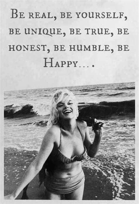 Marilyn Monroe On The Beach Saying Be Real Be Yourself Be Unique Be